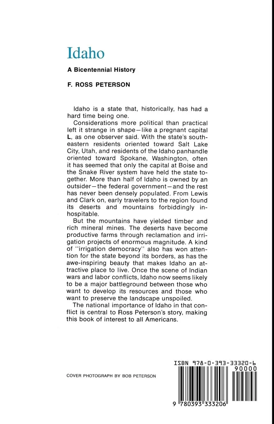 Rückseite: 9780393333206 | Idaho | A Bicentennial History | F. Ross Peterson (u. a.) | Buch