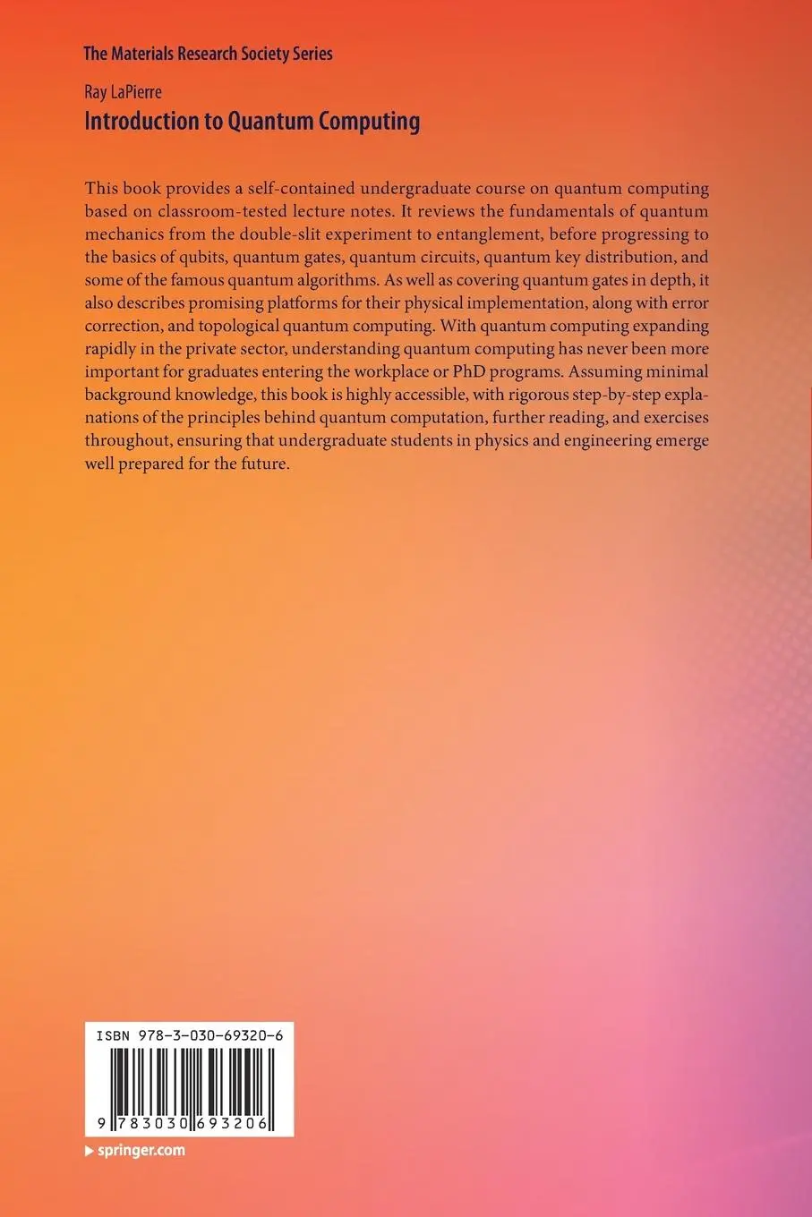 Rückseite: 9783030693206 | Introduction to Quantum Computing | Ray Lapierre | Taschenbuch | xvi