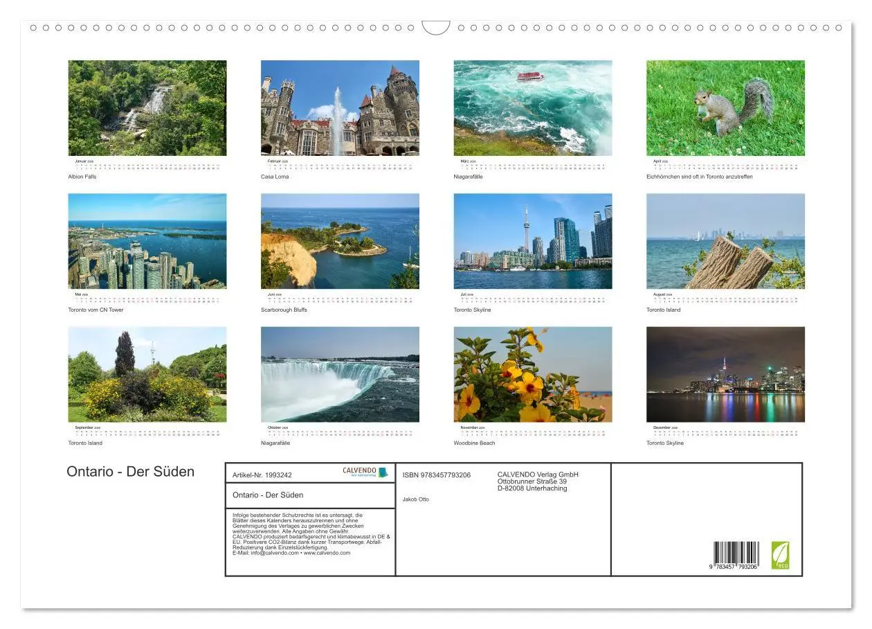 Bild: 9783457793206 | Ontario - Der Süden (Wandkalender 2026 DIN A2 quer), CALVENDO...