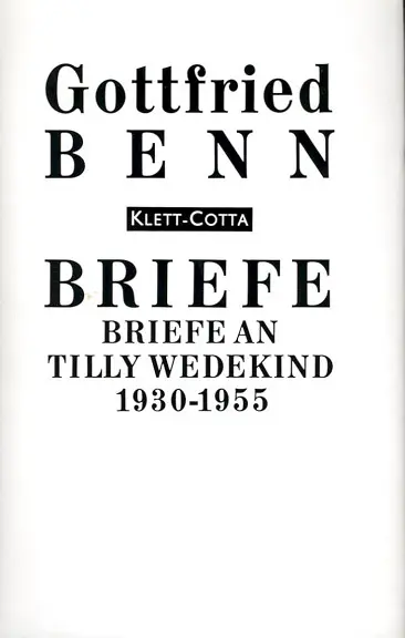 Cover: 9783608953206 | Briefe an Tilly Wedekind 1930-1955 (Briefe) | Gottfried Benn | Buch