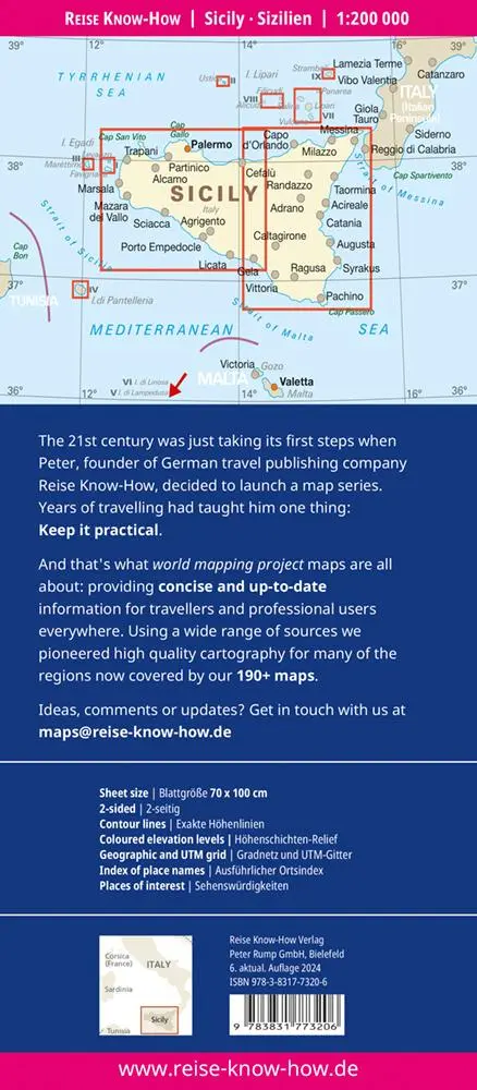 Rückseite: 9783831773206 | Reise Know-How Landkarte Sizilien / Sicily (1:200.000) | Rump | 2 S.