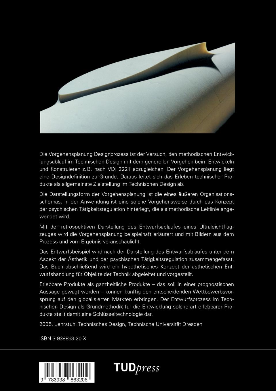 Rückseite: 9783938863206 | Die Vorgehensplanung Designprozess für Objekte der Technik | Uhlmann