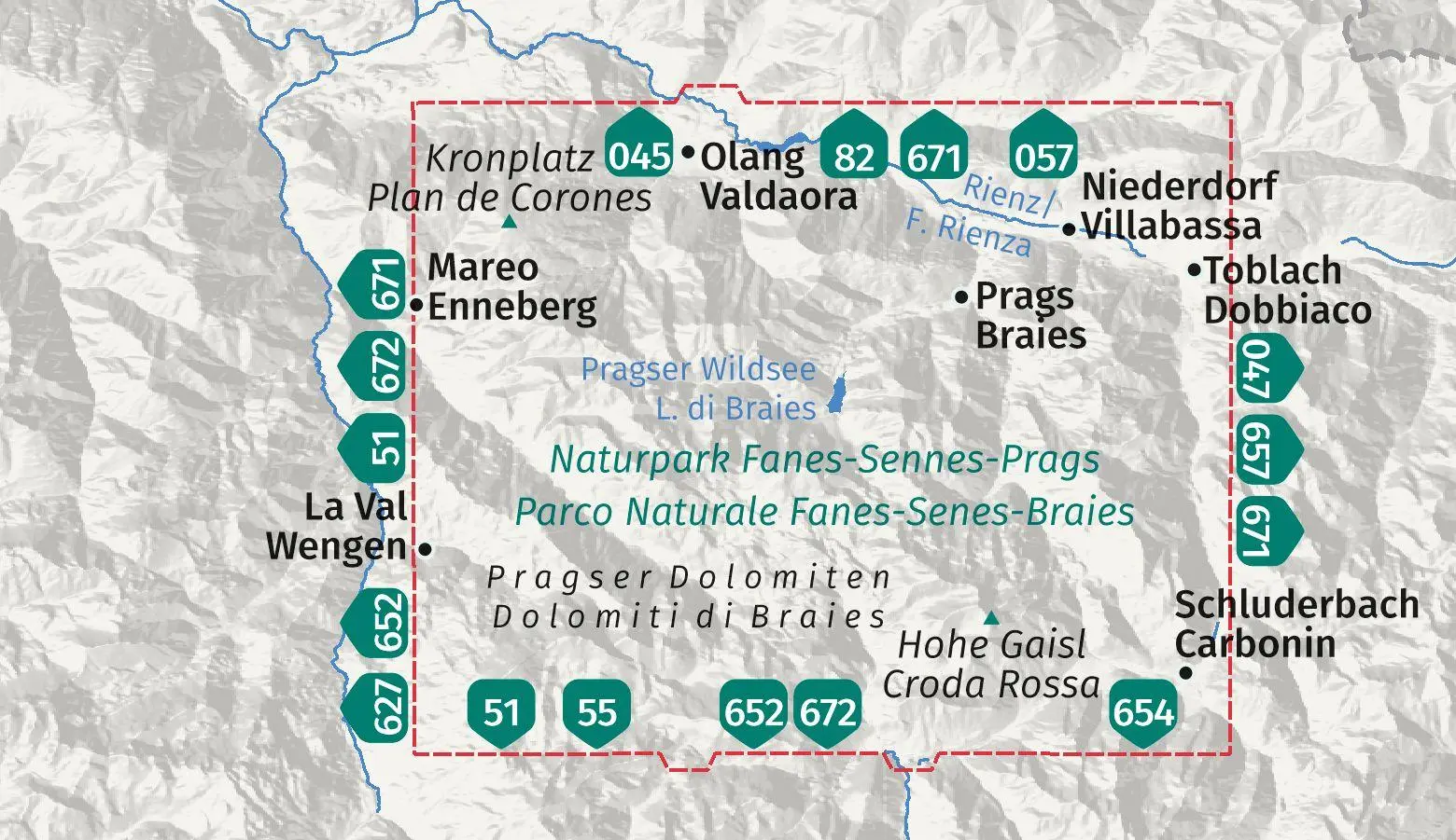Bild: 9783991543206 | KOMPASS Wanderkarte 145 Pragser Dolomiten, Naturpark...