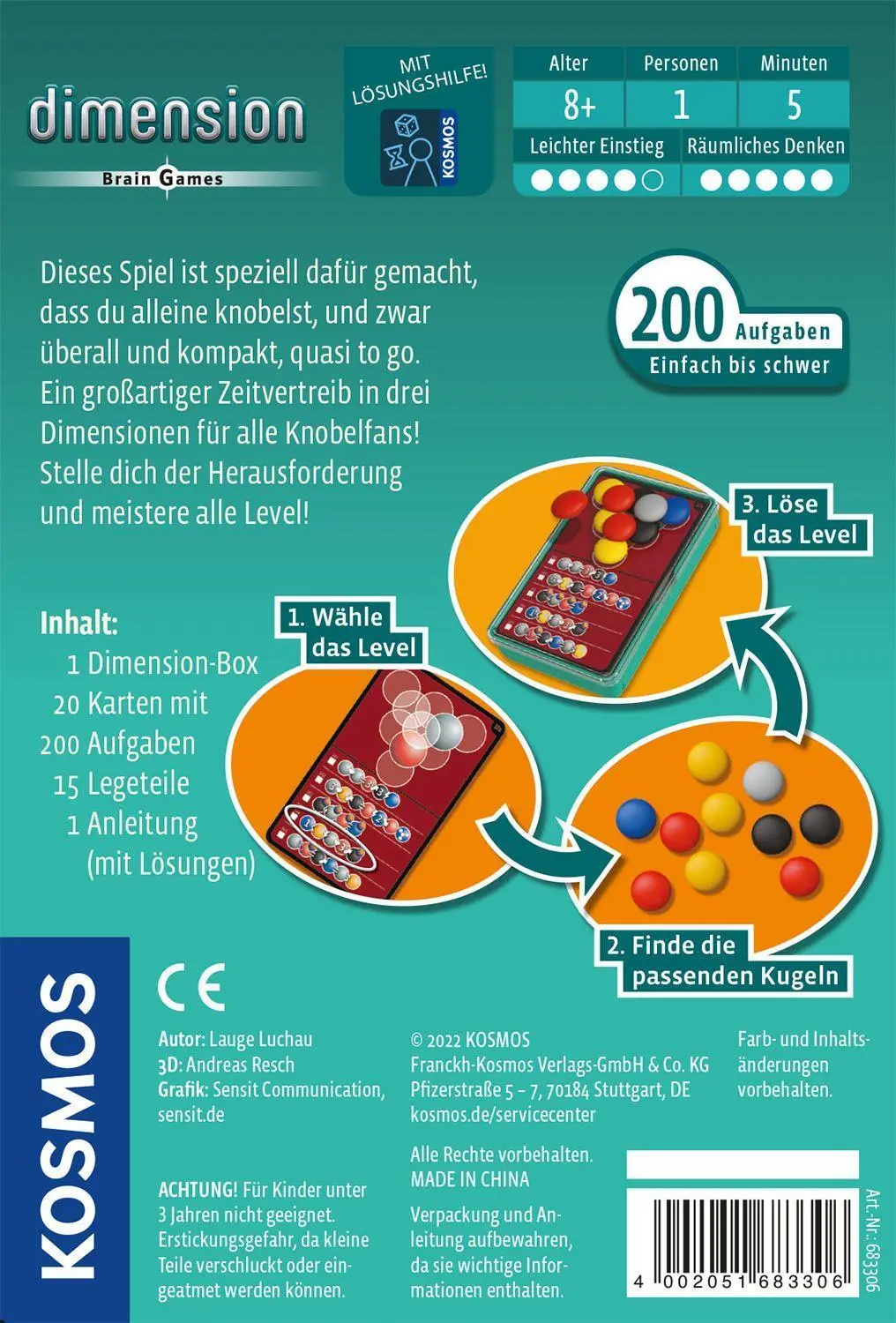 Bild: 4002051683306 | Dimension Brain Games | Lauge Luchau Rosendahl | Spiel | Brettspiel