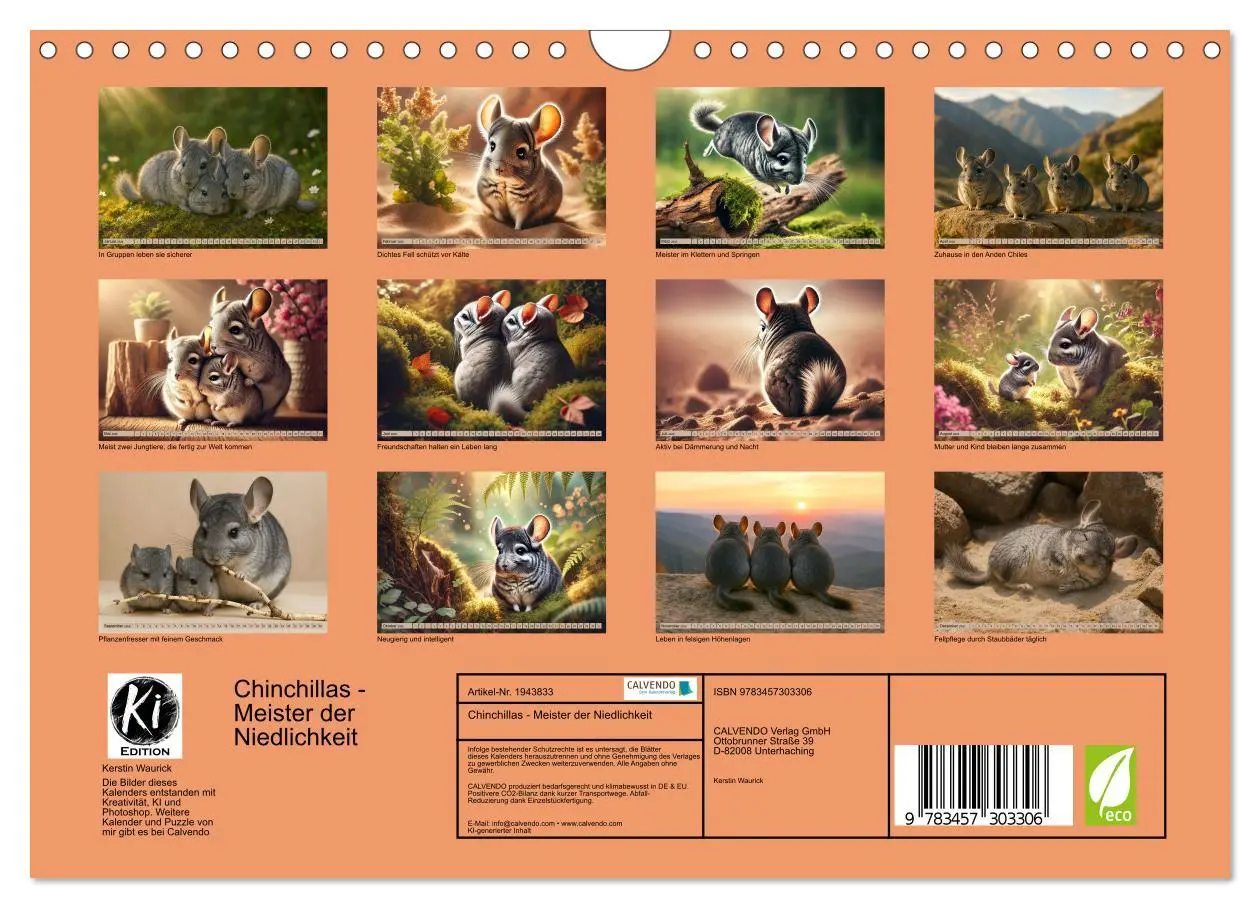 Bild: 9783457303306 | Chinchillas - Meister der Niedlichkeit (Wandkalender 2026 DIN A4...