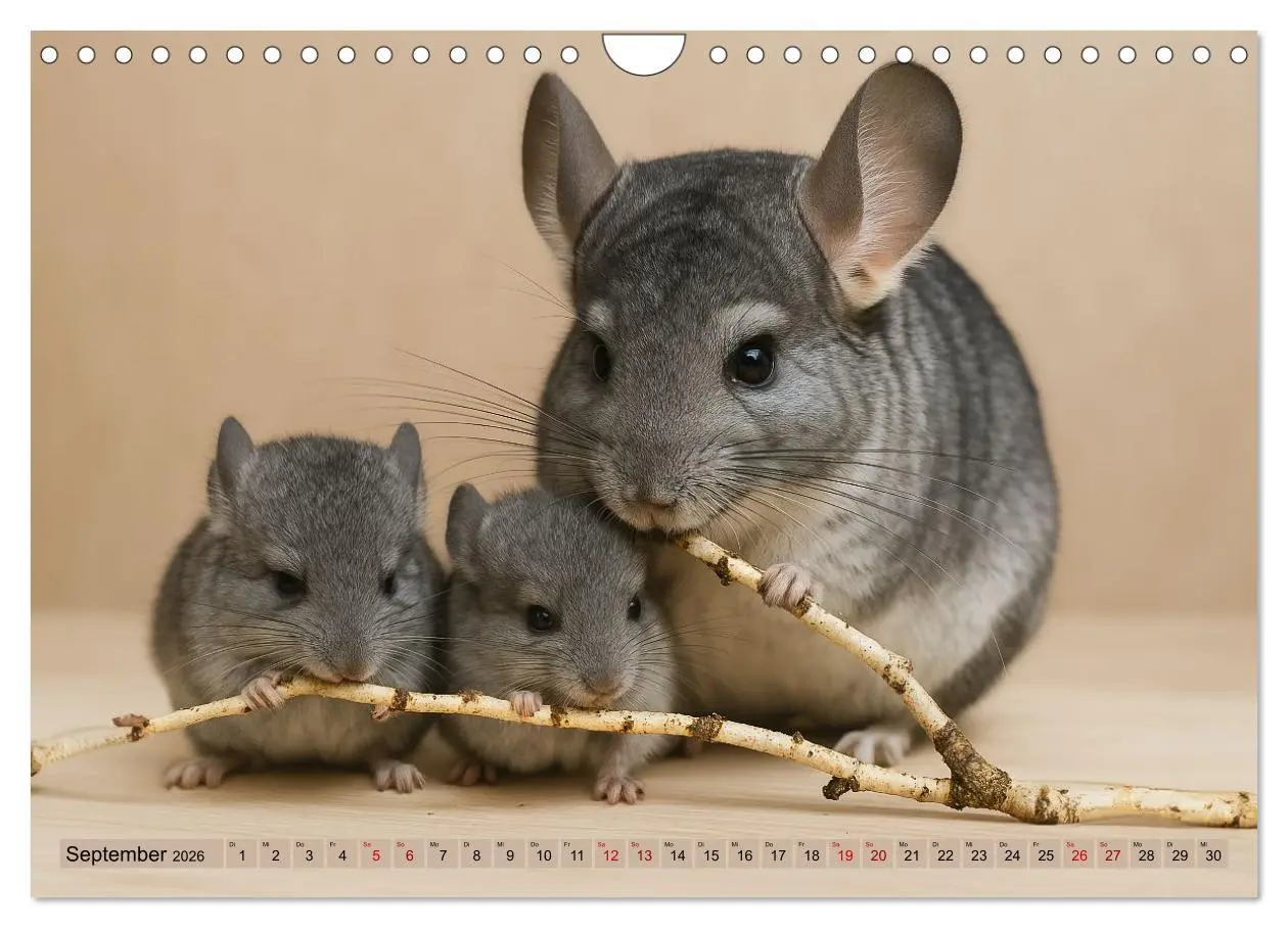 Bild: 9783457303306 | Chinchillas - Meister der Niedlichkeit (Wandkalender 2026 DIN A4...