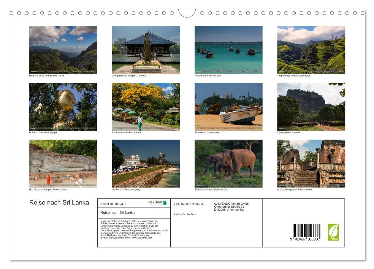 Bild: 9783457853306 | Reise nach Sri Lanka (Wandkalender 2026 DIN A3 quer), CALVENDO...