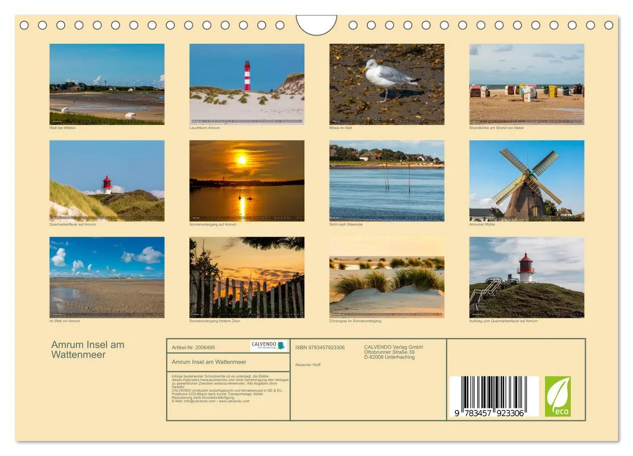 Bild: 9783457923306 | Amrum Insel am Wattenmeer (Wandkalender 2026 DIN A4 quer), CALVENDO...