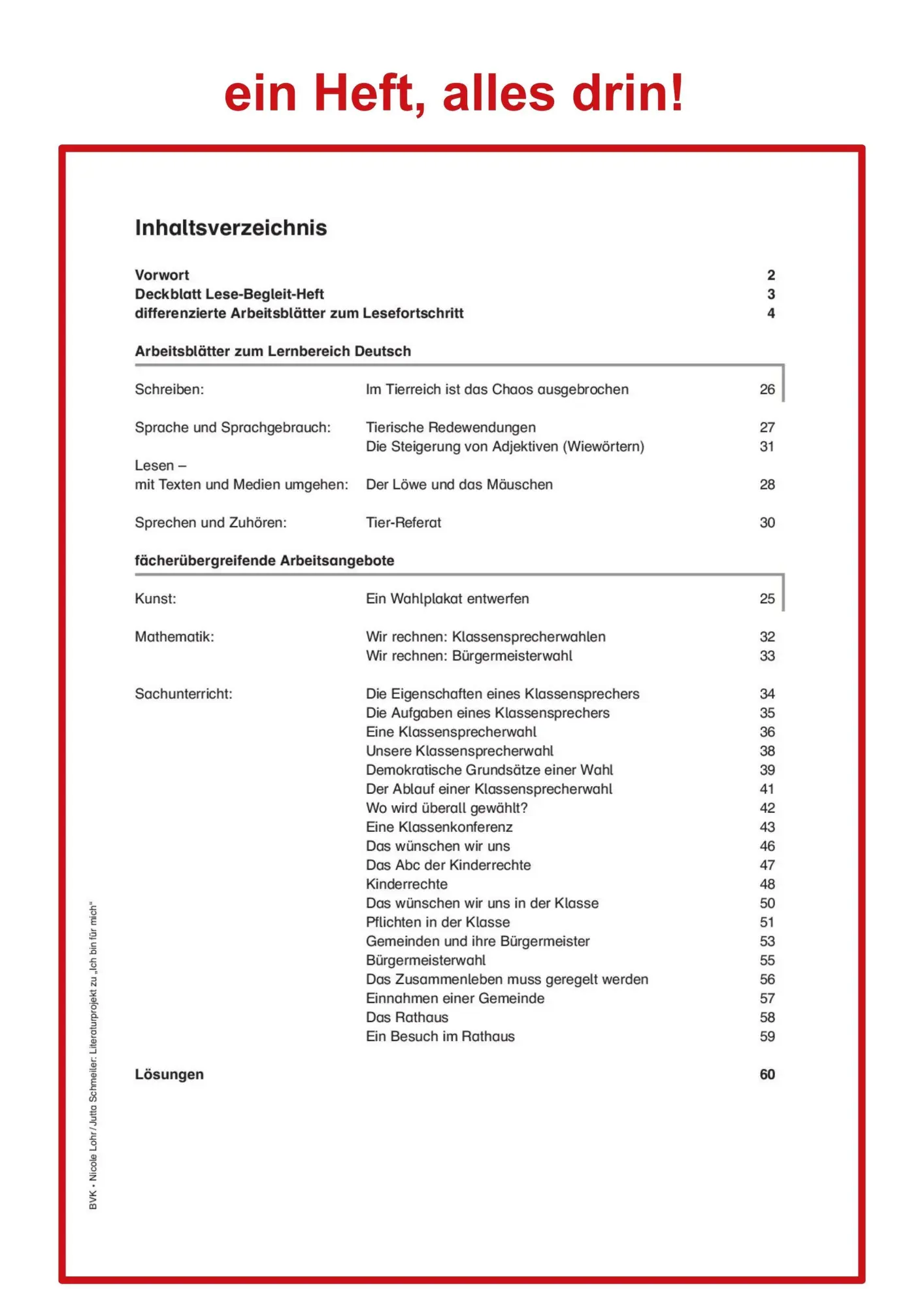 Bild: 9783867403306 | Literaturprojekt zu Ich bin für mich | Nicole Lohr (u. a.) | Broschüre