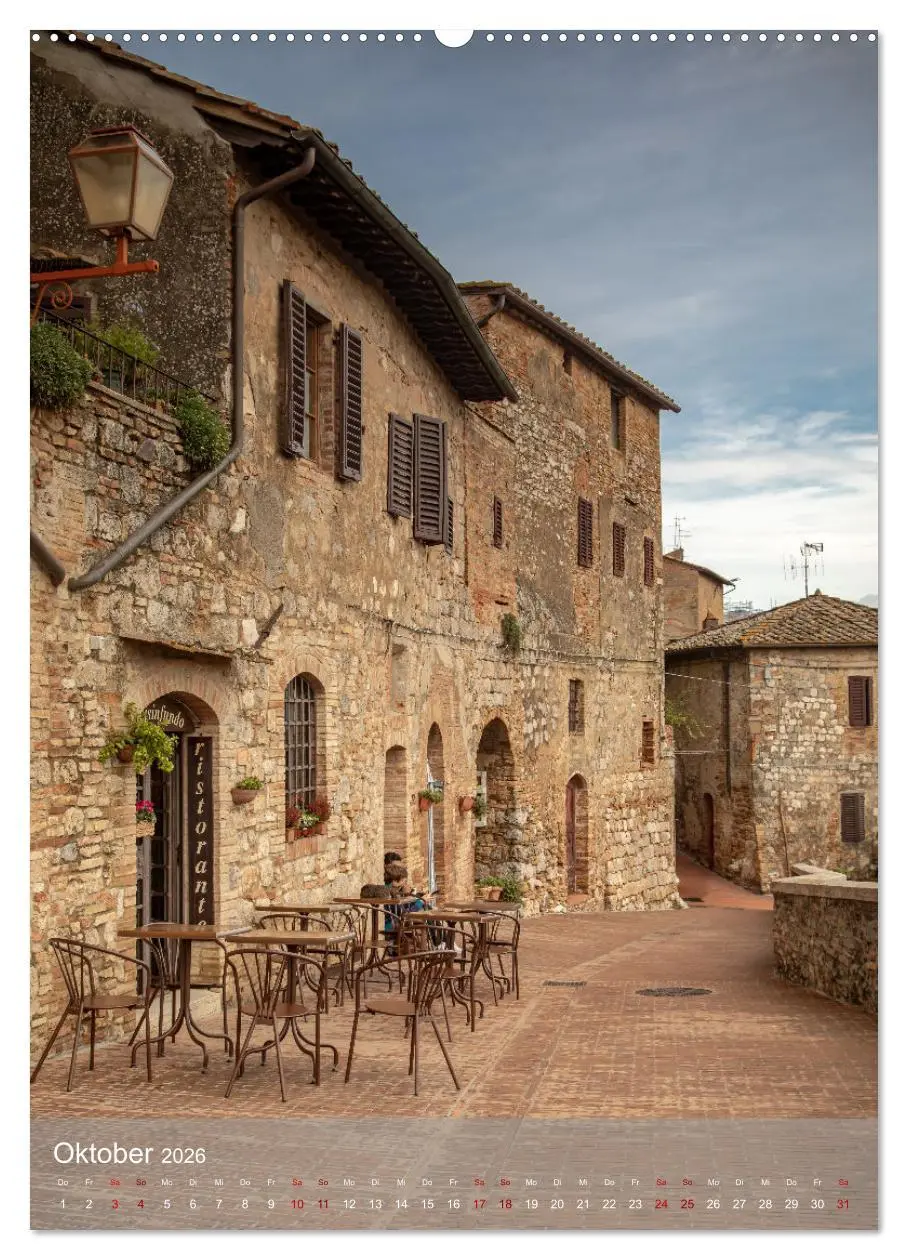 Bild: 9783516243406 | San Gimignano - Stadt der Türme (Wandkalender 2026 DIN A2 hoch),...