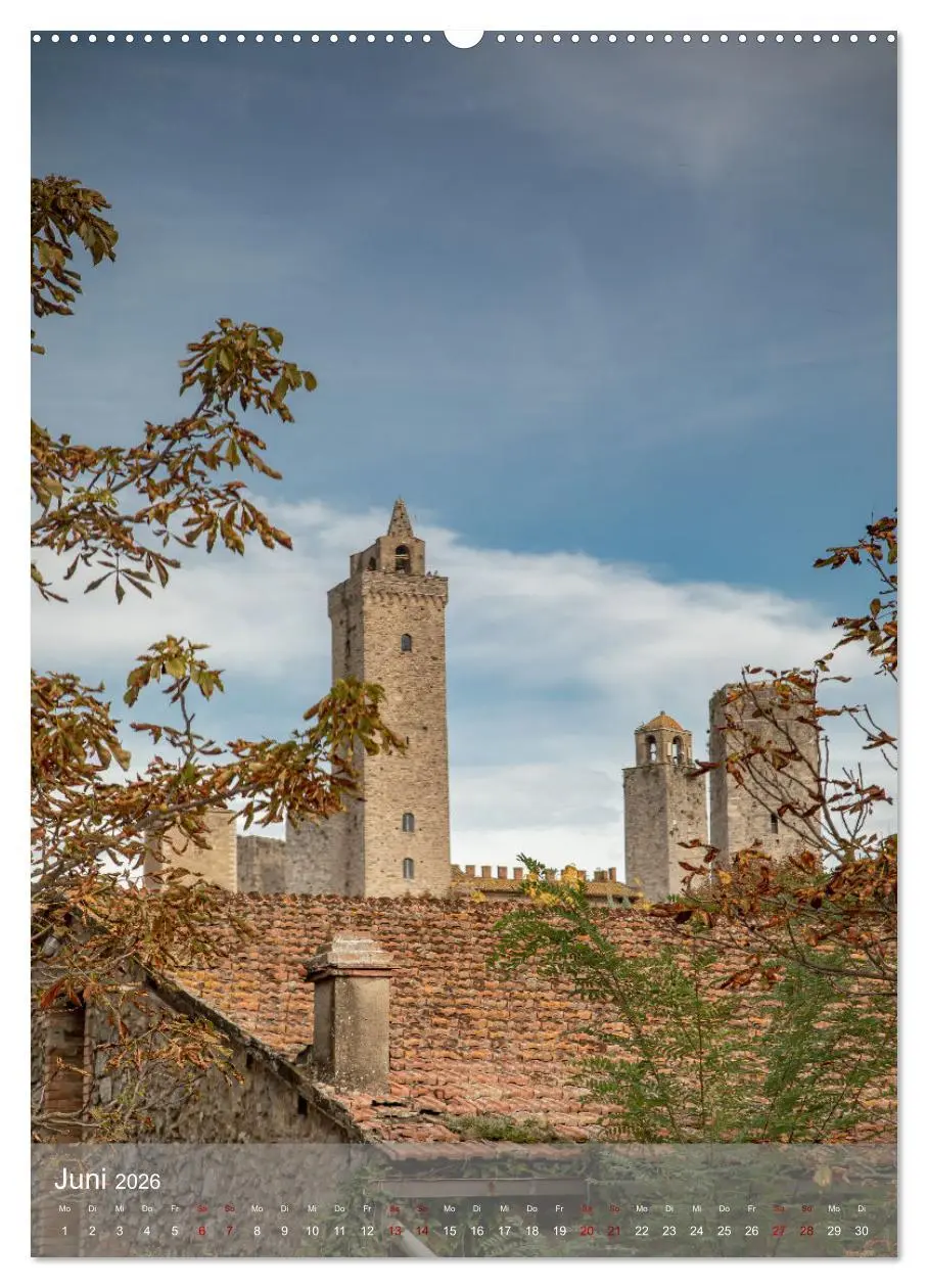 Bild: 9783516243406 | San Gimignano - Stadt der Türme (Wandkalender 2026 DIN A2 hoch),...