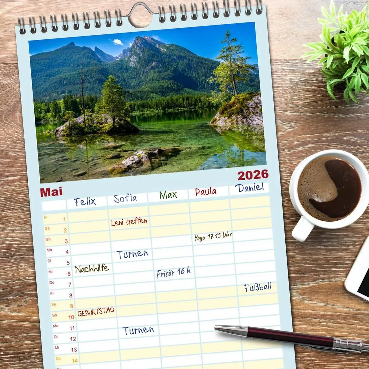 Bild: 9783516623406 | Familienplaner 2026 - Bayerisches Alpenparadies mit 5 Spalten...