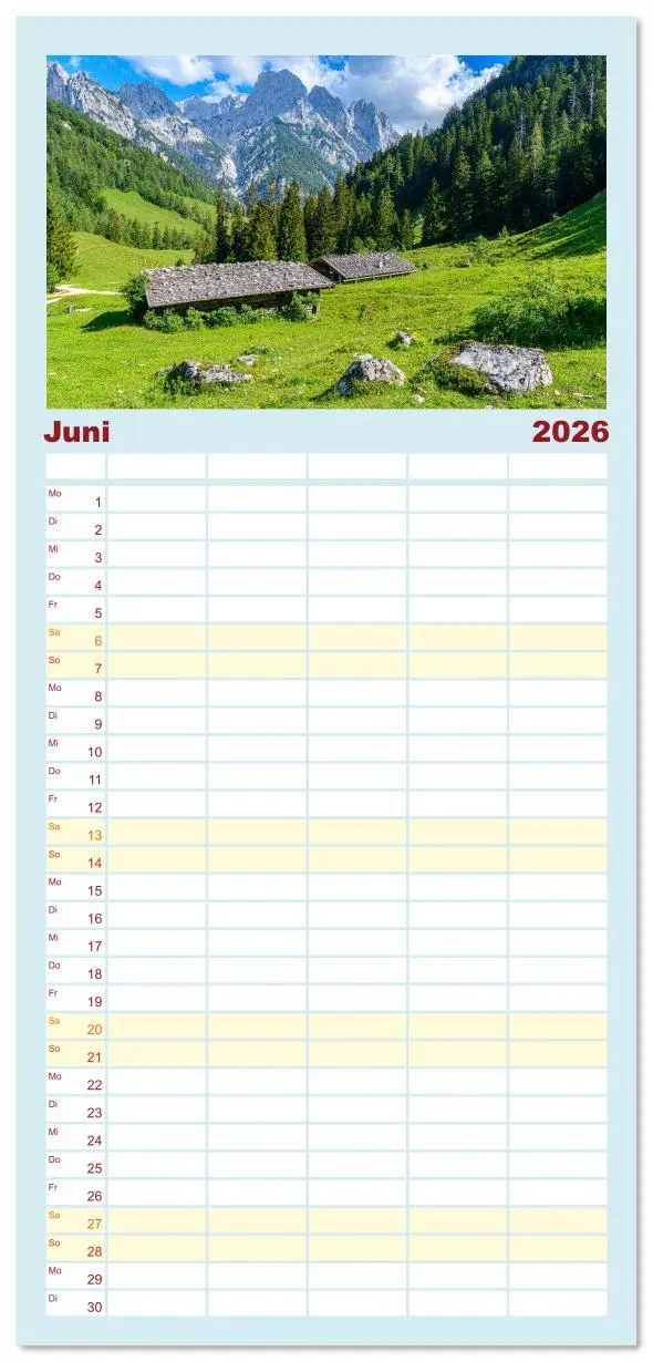 Bild: 9783516623406 | Familienplaner 2026 - Bayerisches Alpenparadies mit 5 Spalten...