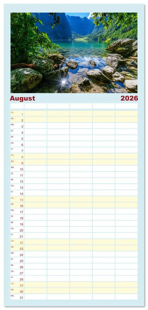 Bild: 9783516623406 | Familienplaner 2026 - Bayerisches Alpenparadies mit 5 Spalten...
