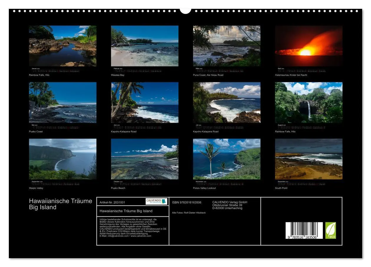 Bild: 9783516163506 | Hawaiianische Träume Big Island (hochwertiger Premium Wandkalender...