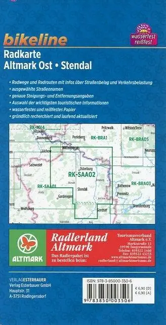 Bild: 9783850003506 | Bikeline Radkarte Deutschland Altmark Ost Stendal 1:75.000 | Verlag