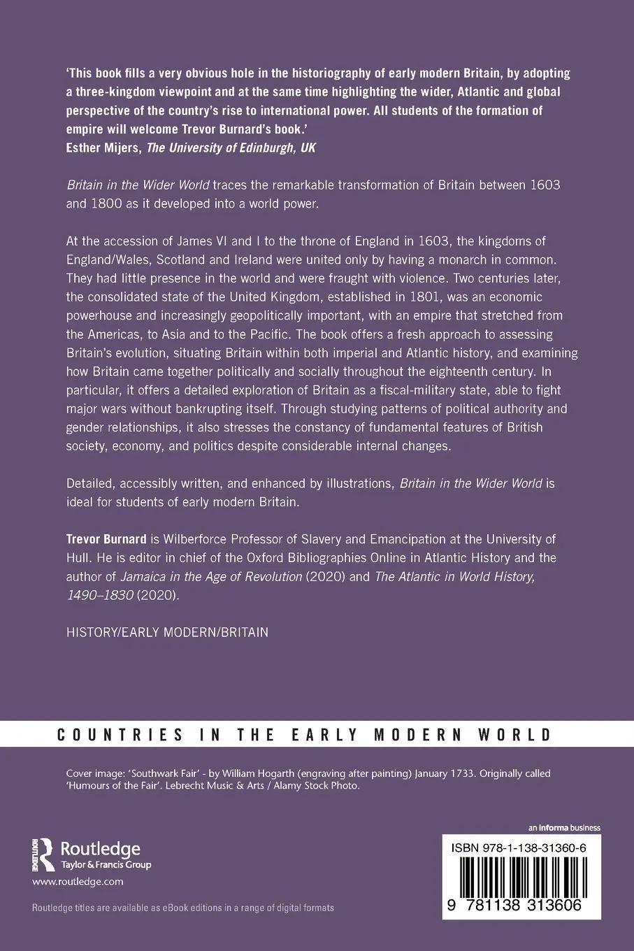 Rückseite: 9781138313606 | Britain in the Wider World | 1603-1800 | Trevor Burnard | Taschenbuch