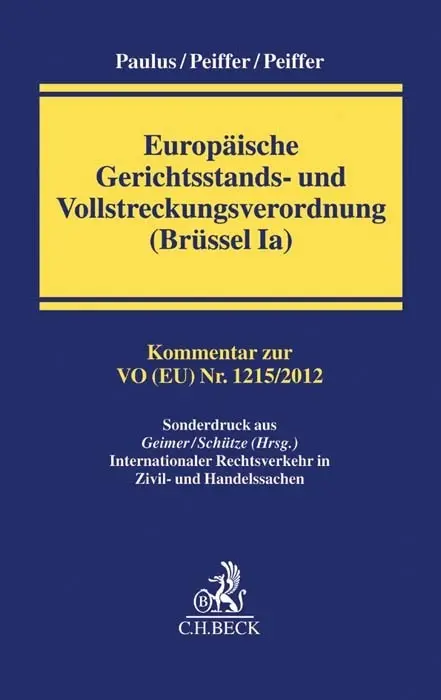 Cover: 9783406713606 | Europäische Gerichtsstands- und Vollstreckungsverordnung (Brüssel Ia)