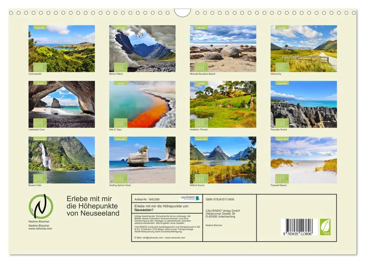 Bild: 9783435113606 | Erlebe mit mir die Höhepunkte von Neuseeland (Wandkalender 2025 DIN...