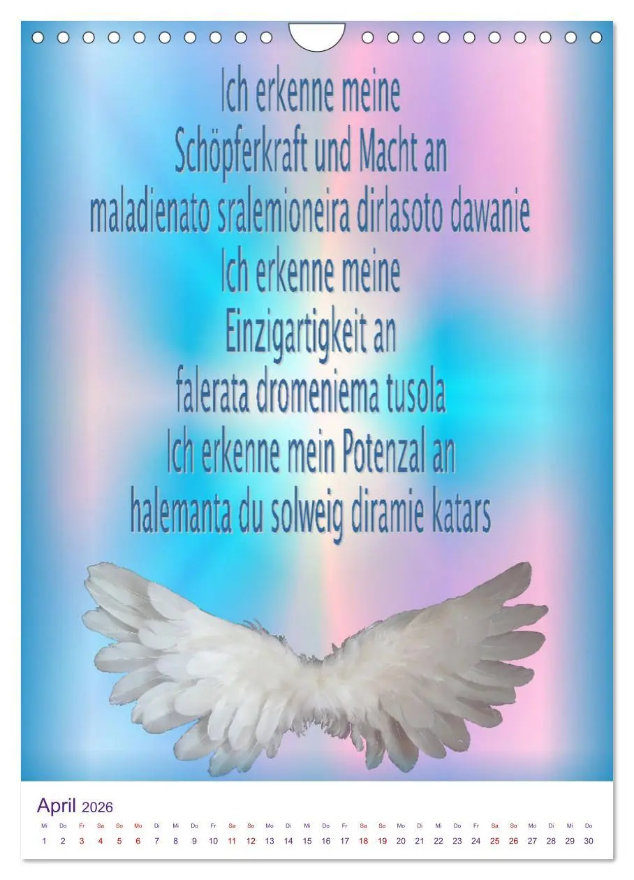 Bild: 9783516393606 | Heilende Mantras in der Lichtsprache des Universums (Wandkalender...