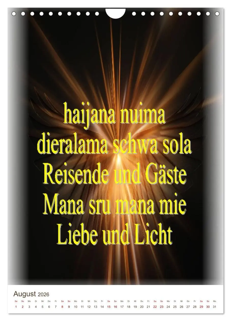 Bild: 9783516393606 | Heilende Mantras in der Lichtsprache des Universums (Wandkalender...