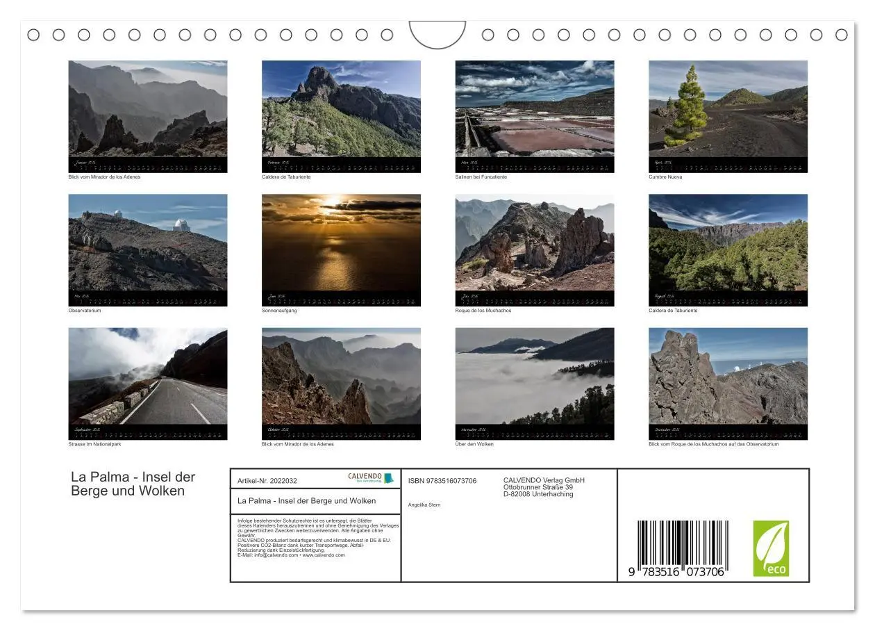 Bild: 9783516073706 | La Palma - Insel der Berge und Wolken (Wandkalender 2026 DIN A4...