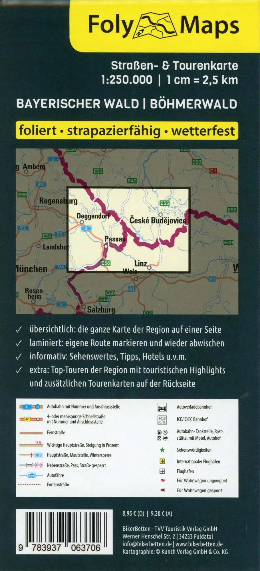 Bild: 9783937063706 | FolyMaps Böhmerwald / Bayerischer Wald 1:250 000 | Bikerbetten | 2019