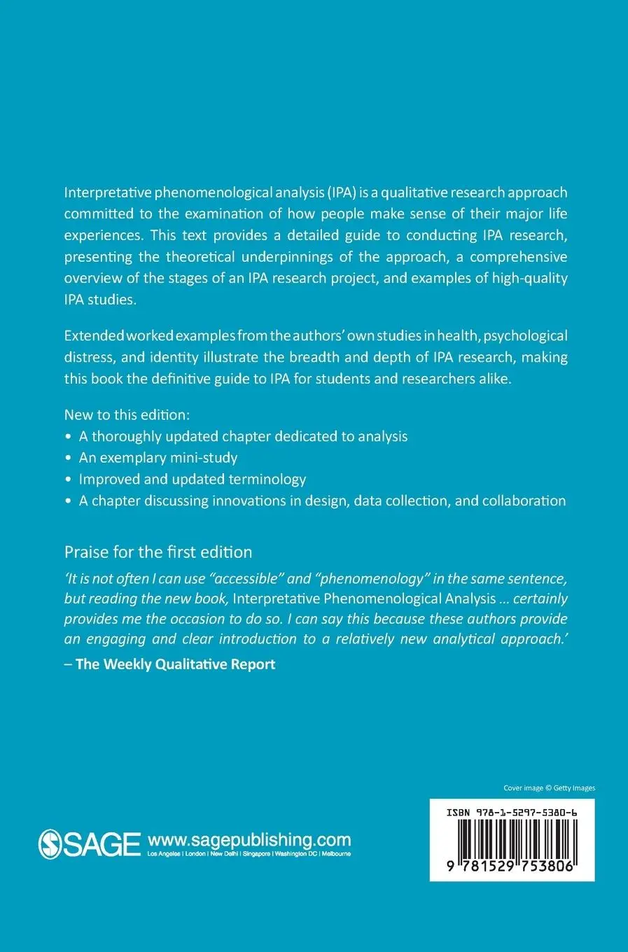 Rückseite: 9781529753806 | Interpretative Phenomenological Analysis | Theory, Method and Research
