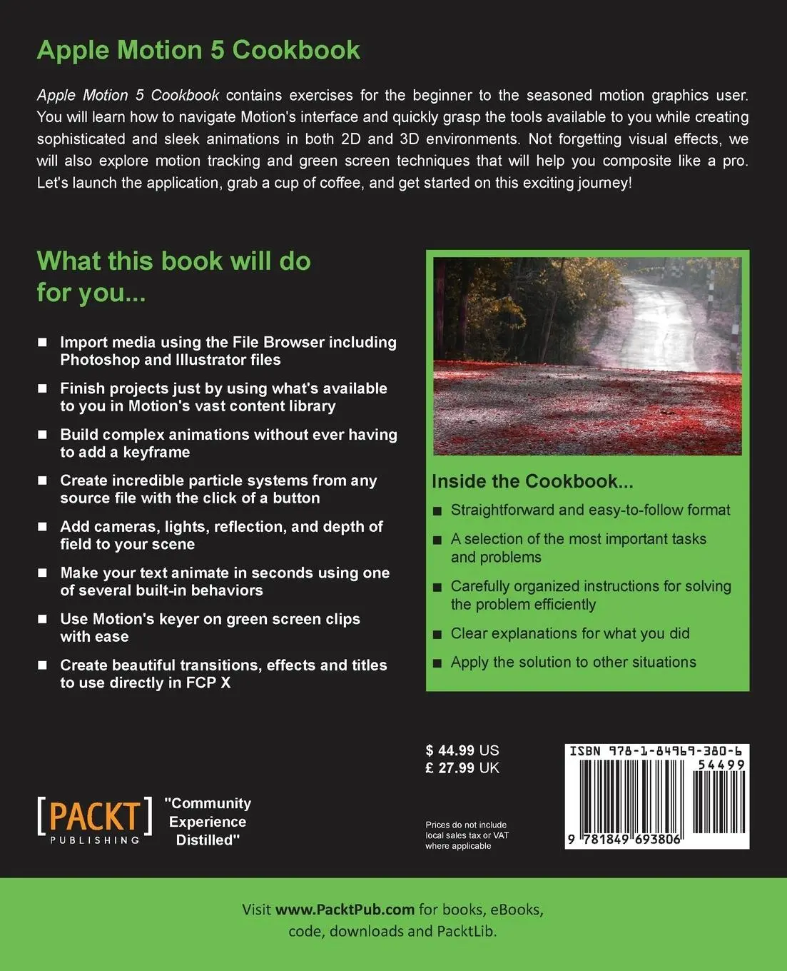 Rückseite: 9781849693806 | Apple Motion 5 Cookbook | Nick Harauz | Taschenbuch | Englisch | 2013