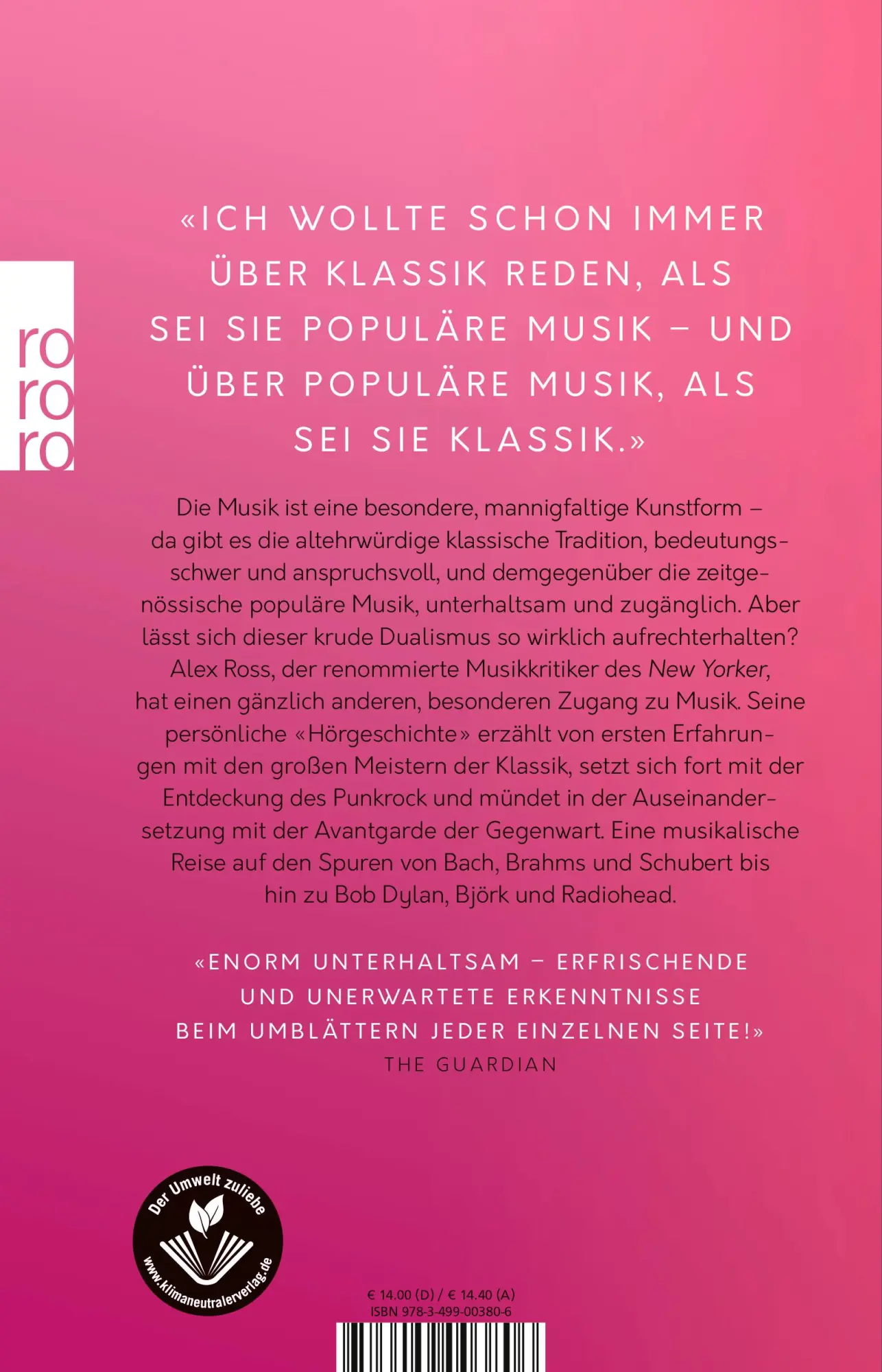 Rückseite: 9783499003806 | Listen To This | Über Musik | Alex Ross | Taschenbuch | 432 S. | 2020