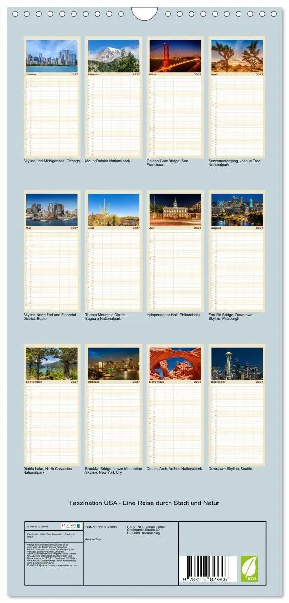 Bild: 9783516823806 | Familienplaner 2027 - Faszination USA - Eine Reise durch Stadt und...