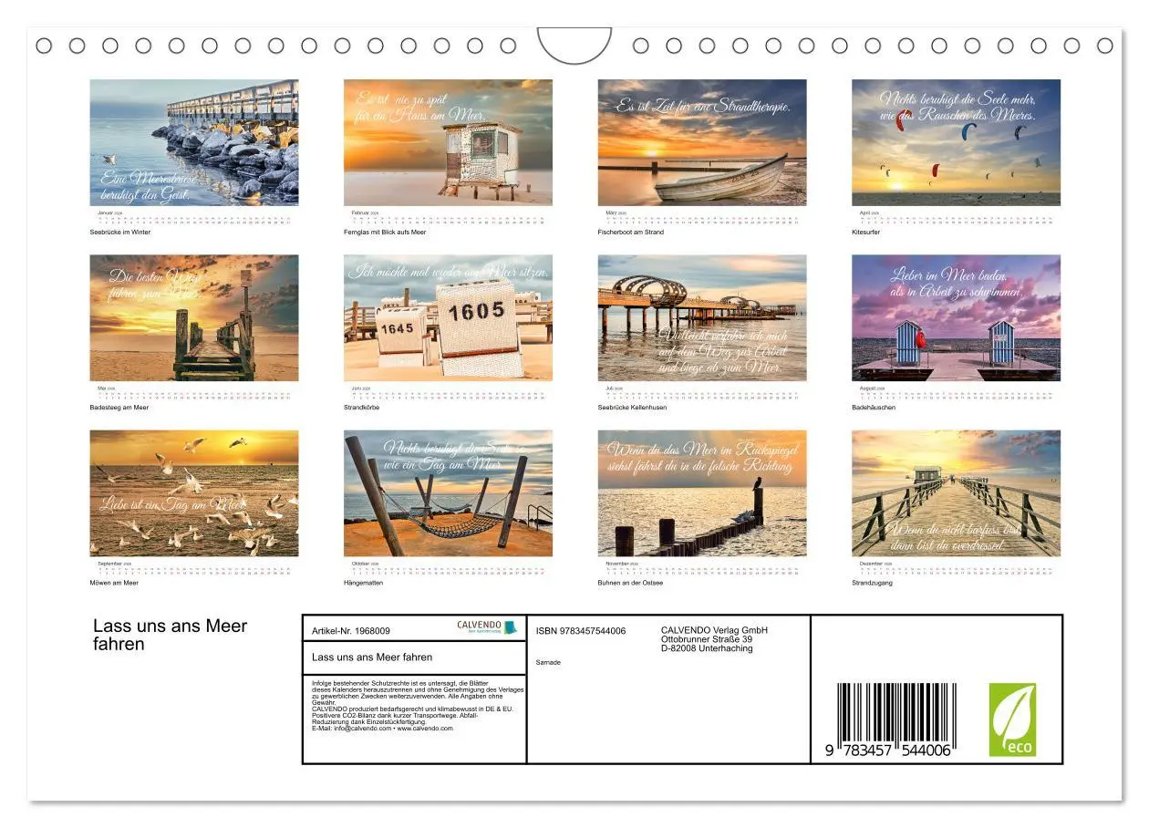 Bild: 9783457544006 | Lass uns ans Meer fahren (Wandkalender 2026 DIN A4 quer), CALVENDO...