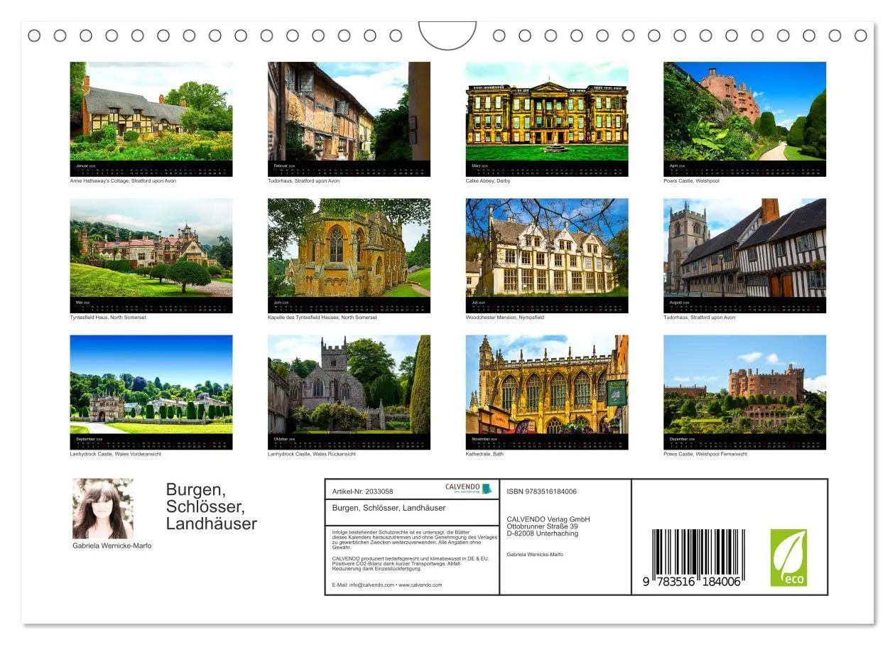 Bild: 9783516184006 | Burgen, Schlösser, Landhäuser (Wandkalender 2026 DIN A4 quer),...