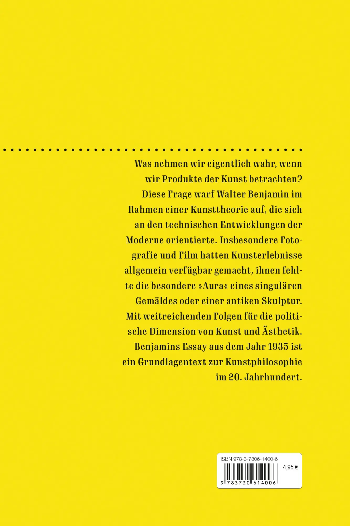 Bild: 9783730614006 | Das Kunstwerk im Zeitalter seiner technischen Reproduzierbarkeit