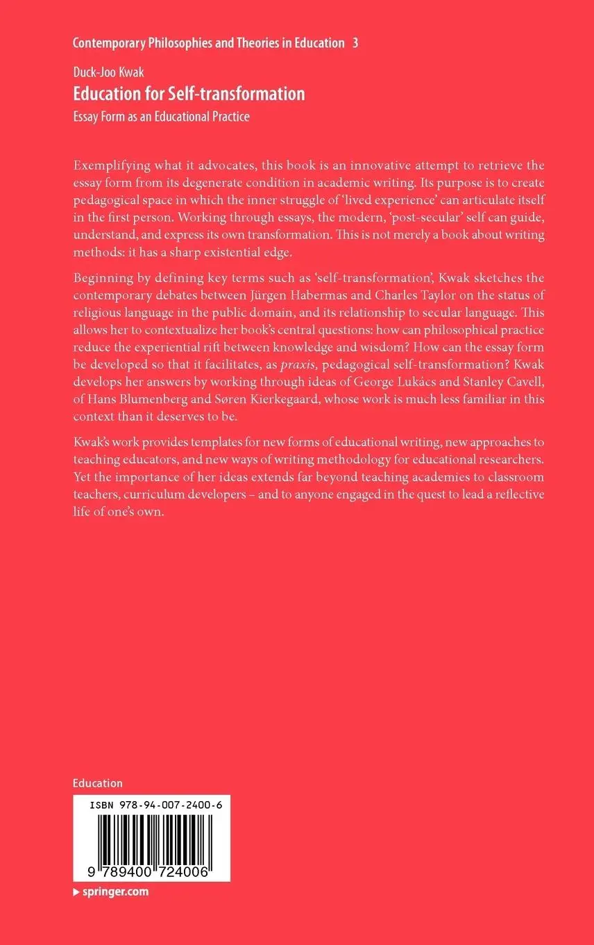 Rückseite: 9789400724006 | Education for Self-transformation | Duck-Joo Kwak | Buch | x | 2011