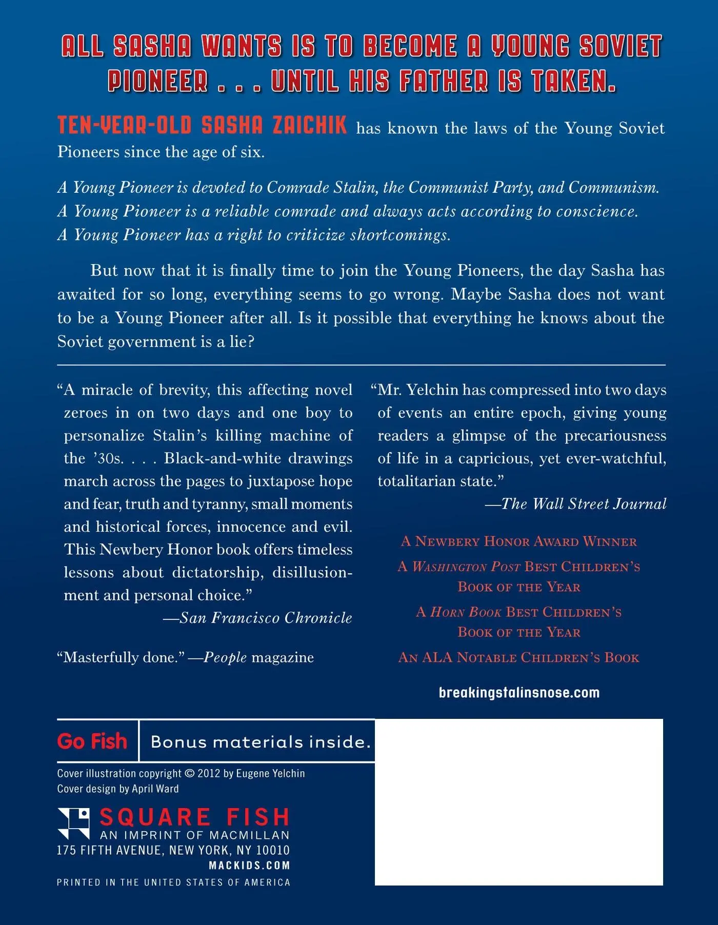 Rückseite: 9781250034106 | Breaking Stalin's Nose | Eugene Yelchin | Taschenbuch | Square Fish