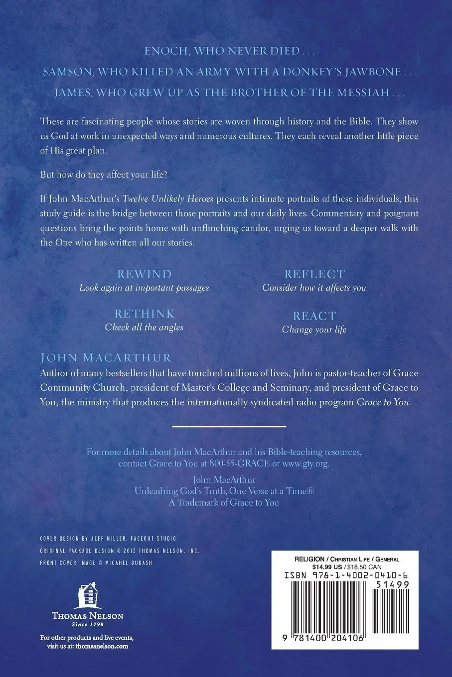 Rückseite: 9781400204106 | Twelve Unlikely Heroes Study Guide | John Macarthur | Taschenbuch