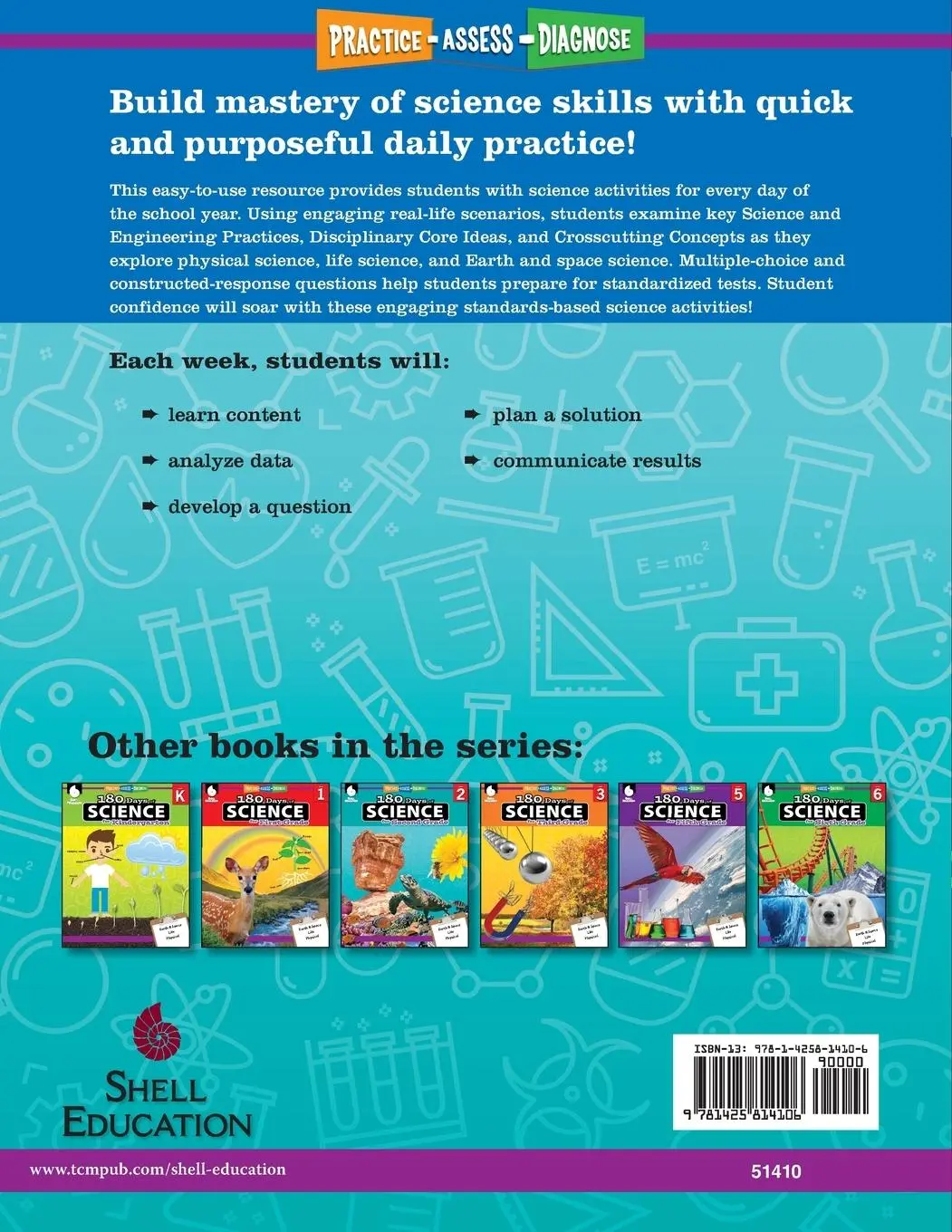 Rückseite: 9781425814106 | 180 Days of Science for Fourth Grade | Practice, Assess, Diagnose