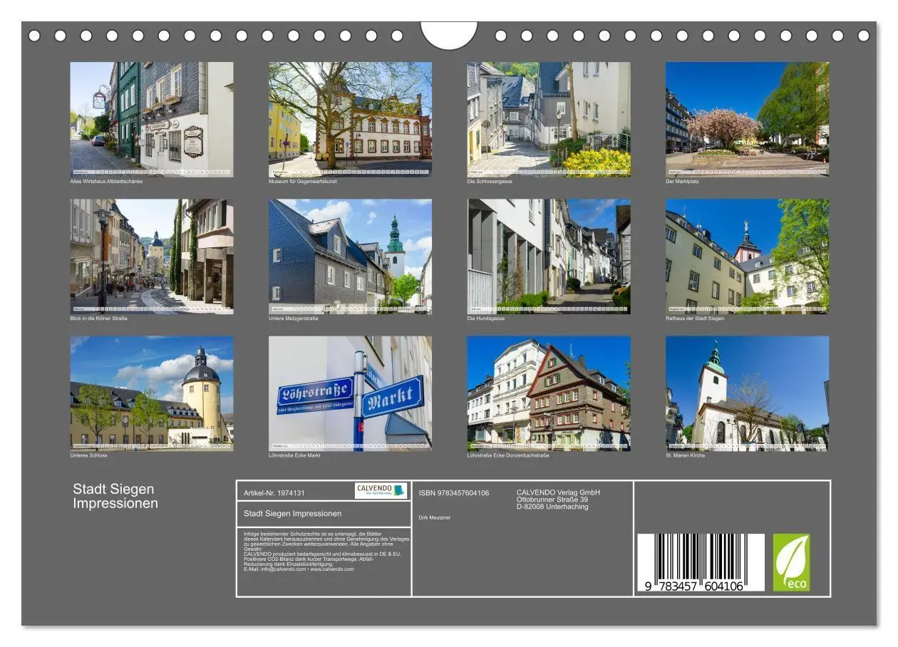 Bild: 9783457604106 | Stadt Siegen Impressionen (Wandkalender 2026 DIN A4 quer), CALVENDO...