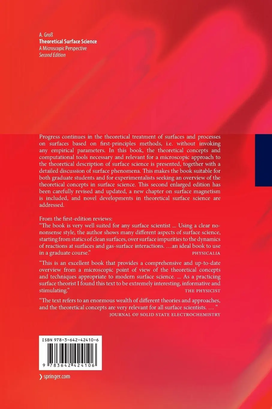 Rückseite: 9783642424106 | Theoretical Surface Science | A Microscopic Perspective | Axel Groß