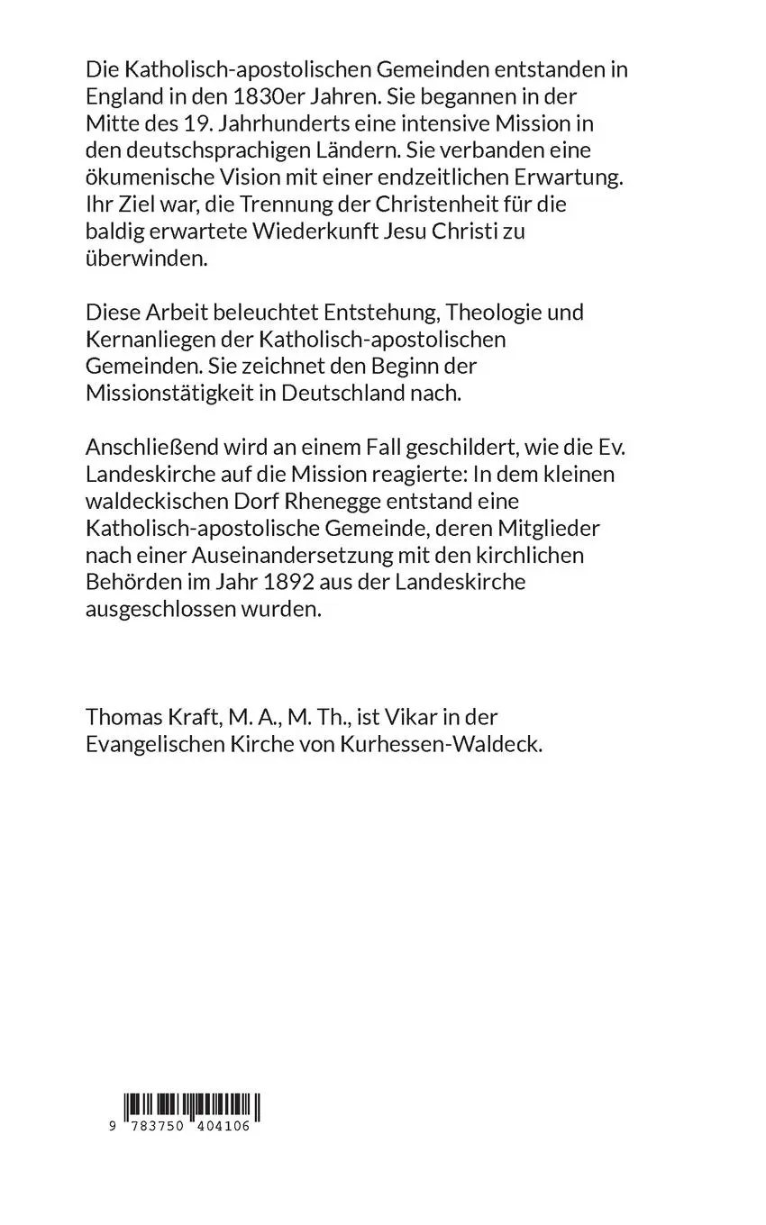 Rückseite: 9783750404106 | Die Deutschlandmission der Katholisch-apostolischen Gemeinden und...