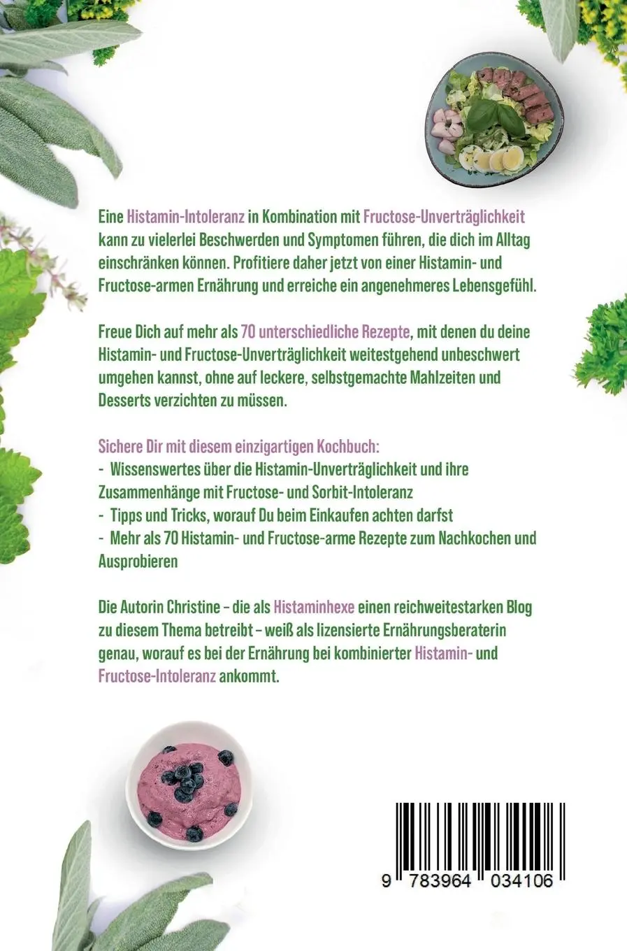 Rückseite: 9783964034106 | Beschwerdefrei leben ¿ Das histamin- und fructosearme Kochbuch | Buch