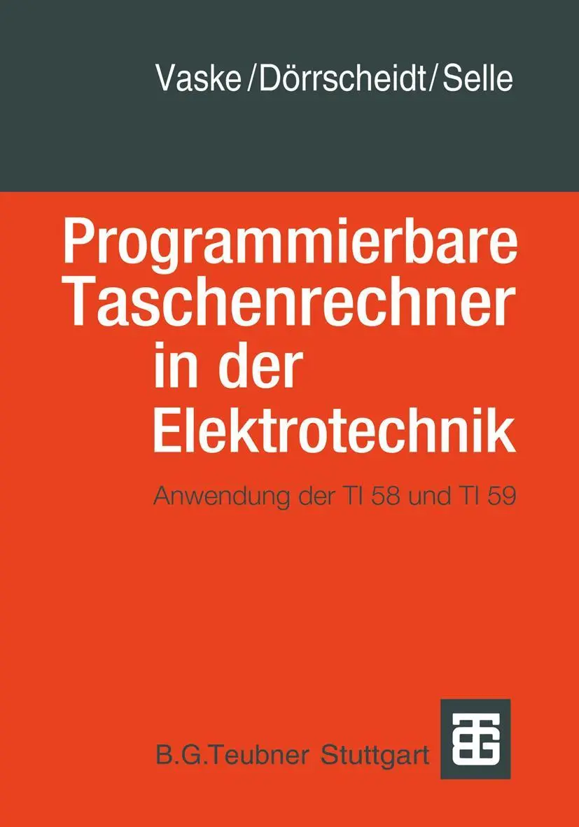 Cover: 9783519064206 | Programmierbare Taschenrechner in der Elektrotechnik | Vaske (u. a.)