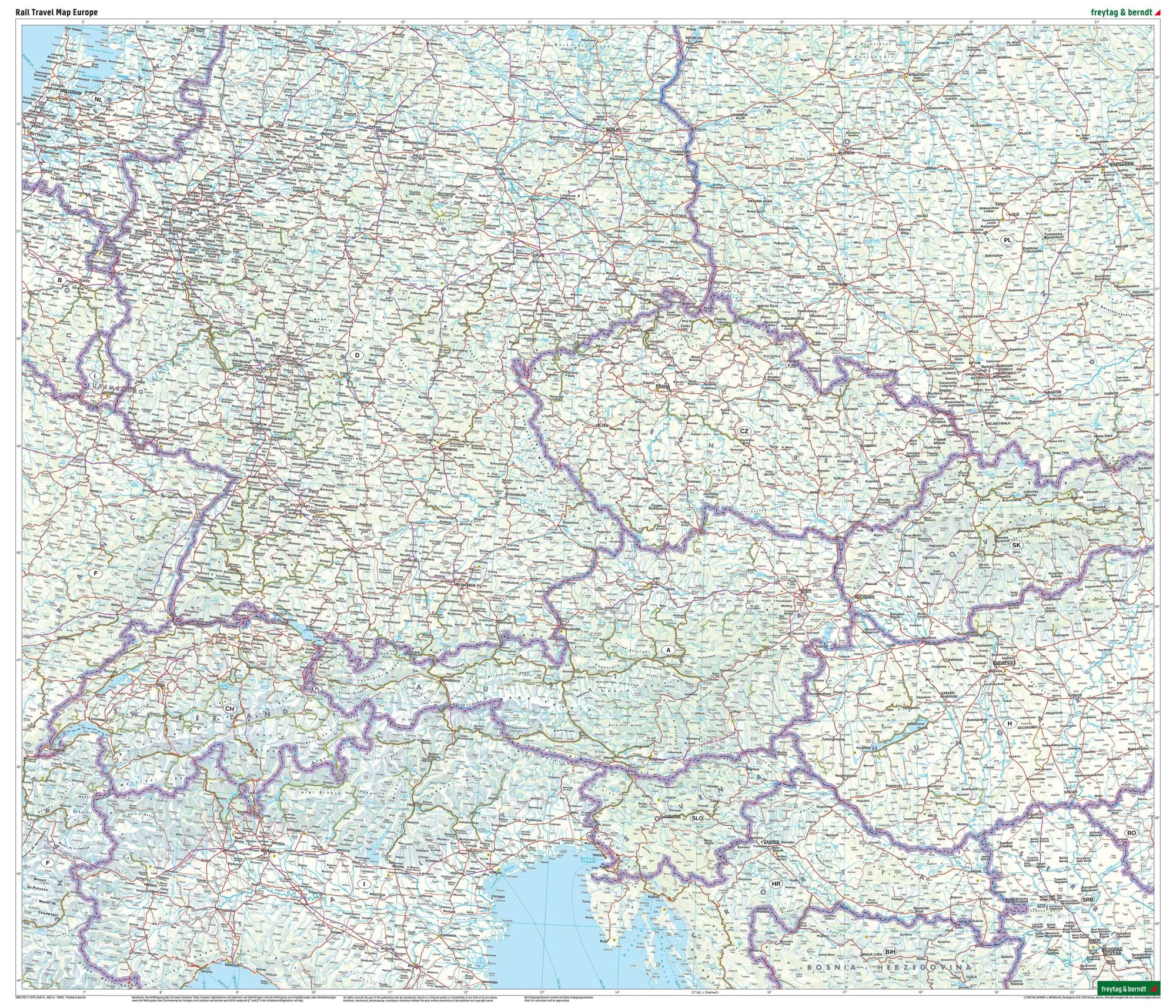 Bild: 9783707924206 | freytag &amp; berndt Rail Travel Map Europa 1:4,5 Mio. | Freytag &amp; Berndt