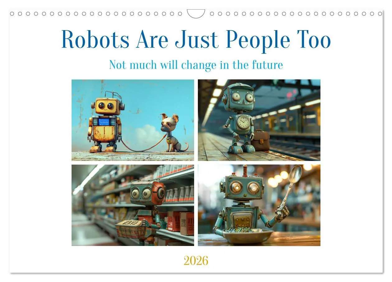 Cover: 9783516534306 | Robots Are Just People Too (Wall Calendar 2026 DIN A3 landscape),...