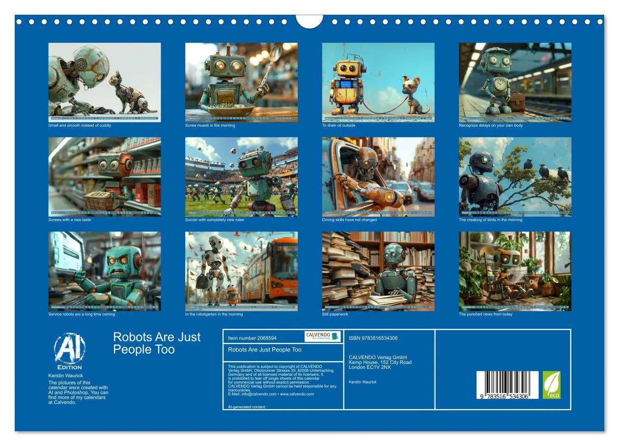 Bild: 9783516534306 | Robots Are Just People Too (Wall Calendar 2026 DIN A3 landscape),...