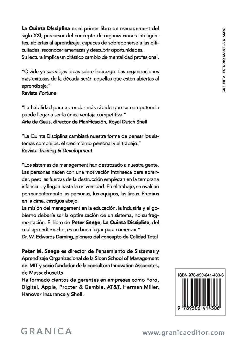 Rückseite: 9789506414306 | La Quinta Disciplina | Peter M. Senge | Taschenbuch | Spanisch | 2012
