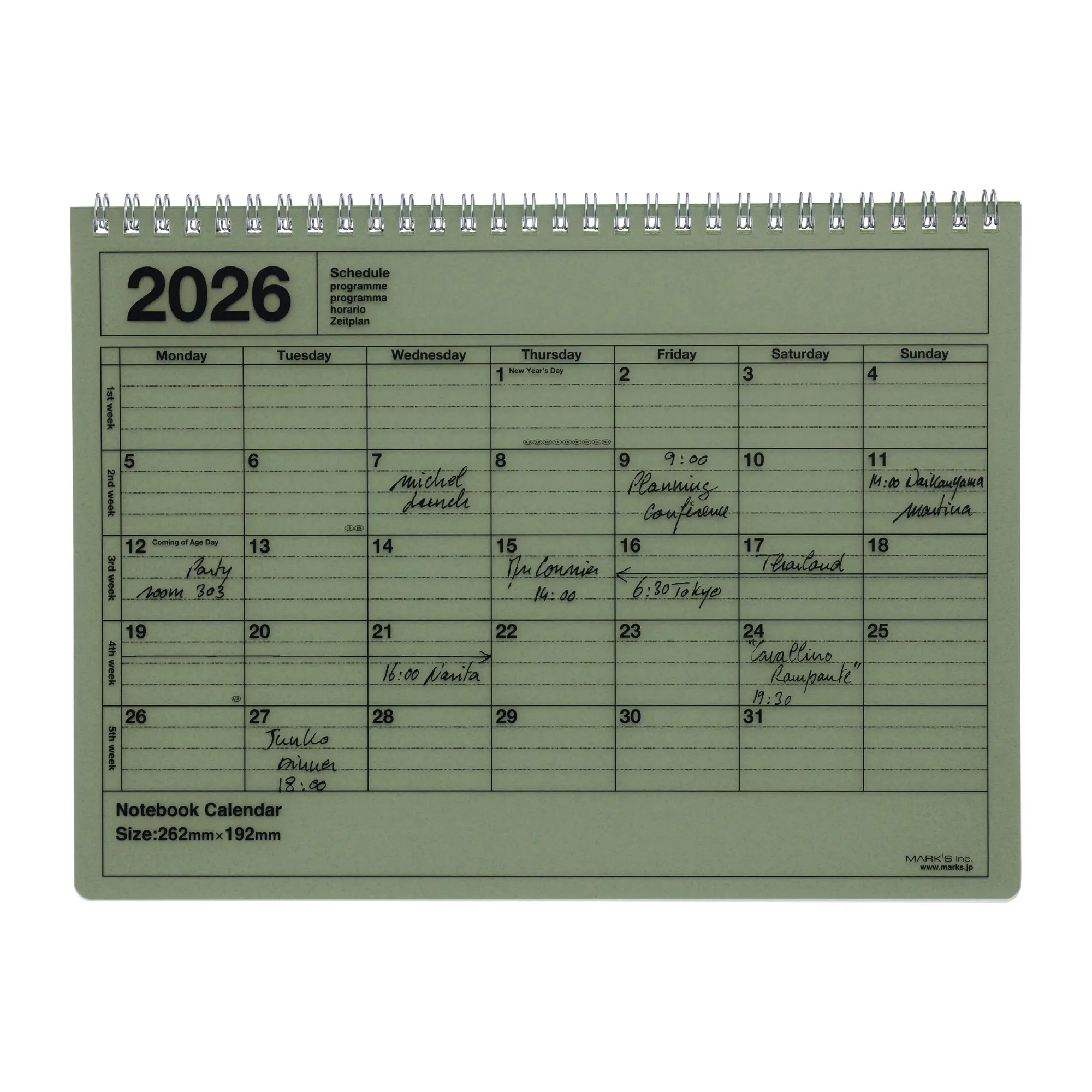 Cover: 4550045144406 | MARK'S 2026 Tischkalender, M // Khaki | MARK'S Inc. | Kalender | 2026