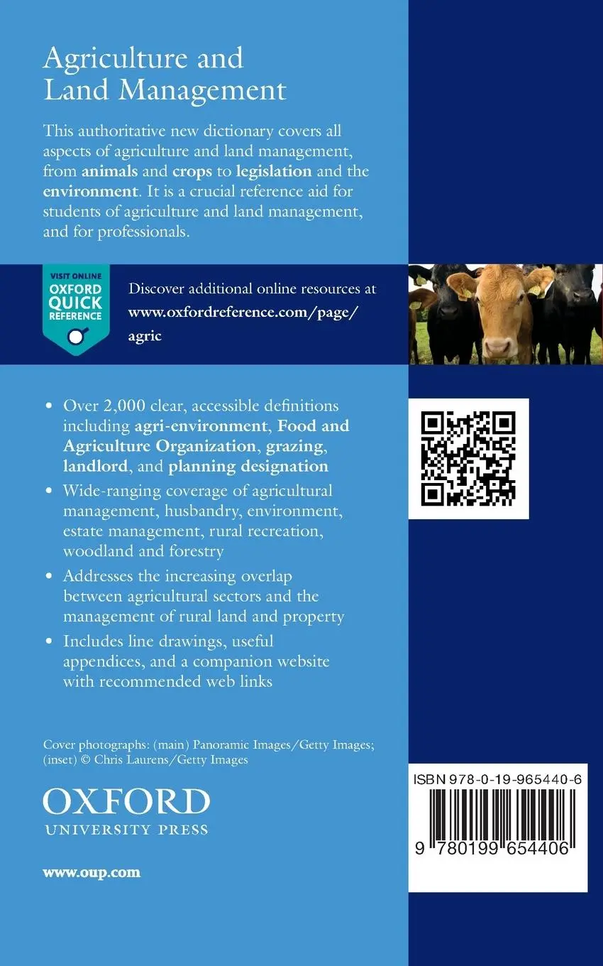 Rückseite: 9780199654406 | A Dictionary of Agriculture and Land Management | Will Manley (u. a.)