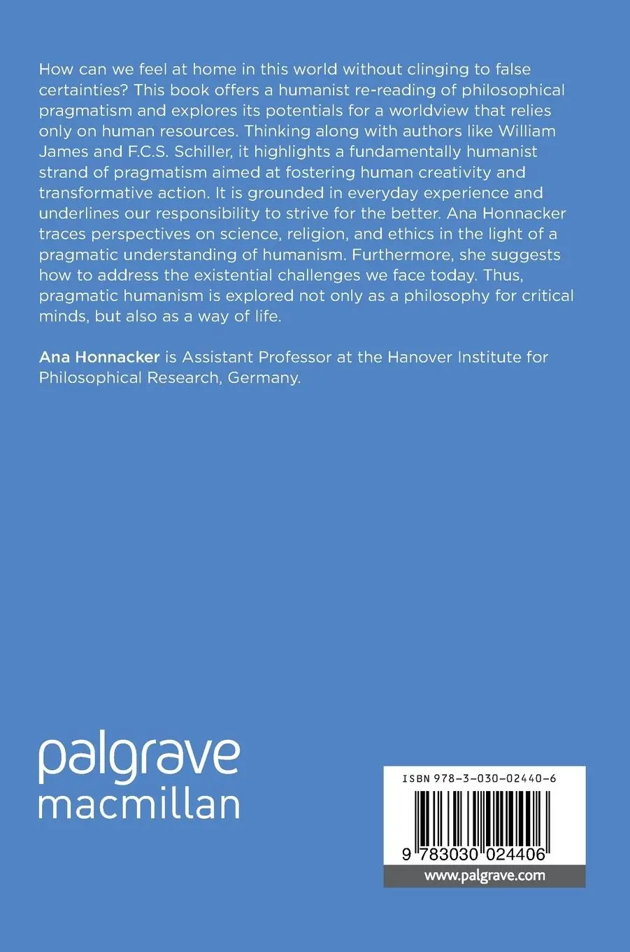 Rückseite: 9783030024406 | Pragmatic Humanism Revisited | An Essay on Making the World a Home